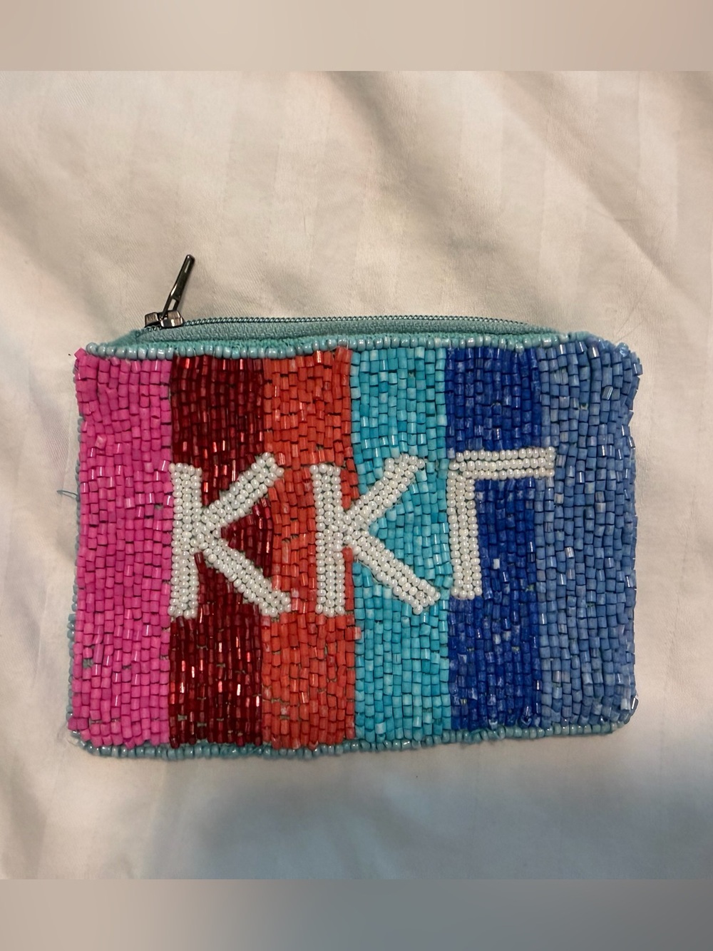 Kappa Kappa Gamma Beaded Multicolor Coin Purse